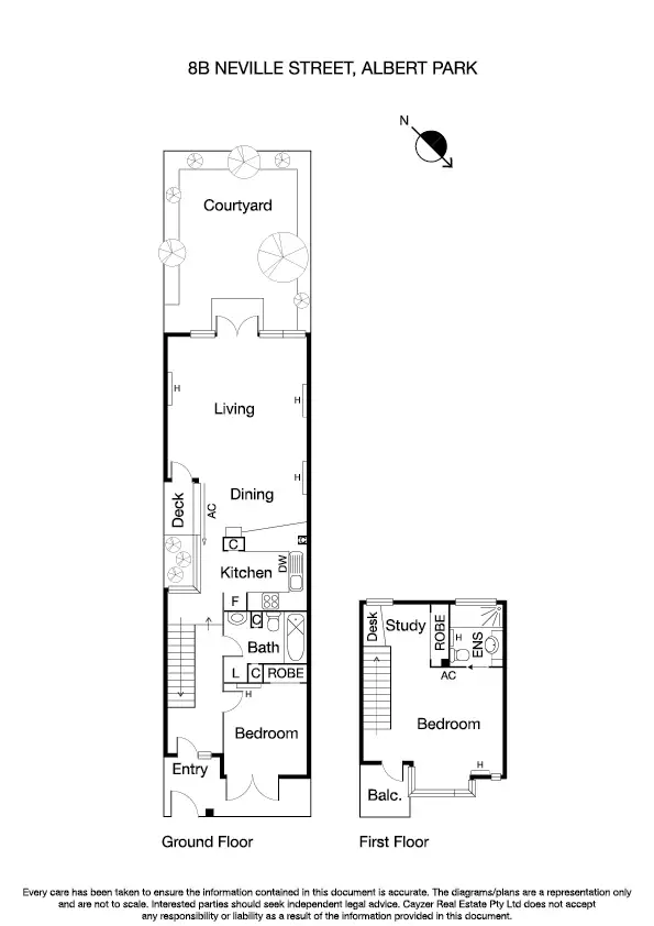 Floorplan of Homely townhouse listing, 8B Neville Street, Albert Park VIC 3206
