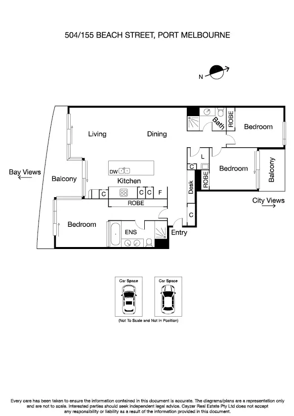 Floorplan of Homely apartment listing, 504/155 Beach Street, Port Melbourne VIC 3207