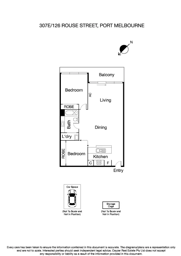 Floorplan of Homely apartment listing, 307E/126 Rouse Street, Port Melbourne VIC 3207