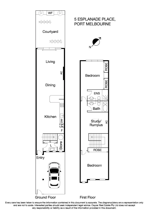 Floorplan of Homely house listing, 5 Esplanade Place, Port Melbourne VIC 3207