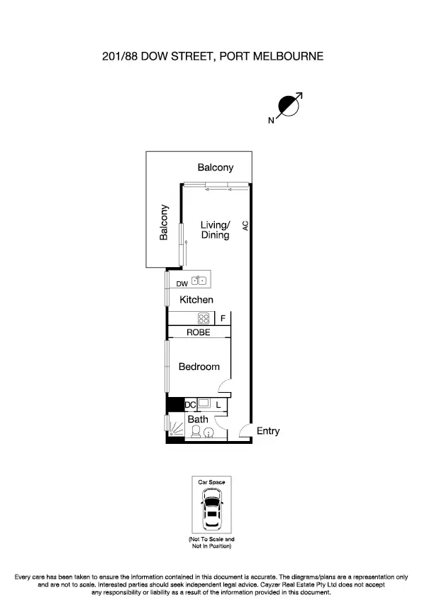 Floorplan of Homely apartment listing, 201/88 Dow Street, Port Melbourne VIC 3207