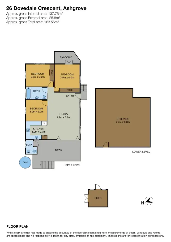 Floorplan of Homely house listing, 26 Dovedale Crescent, Ashgrove QLD 4060