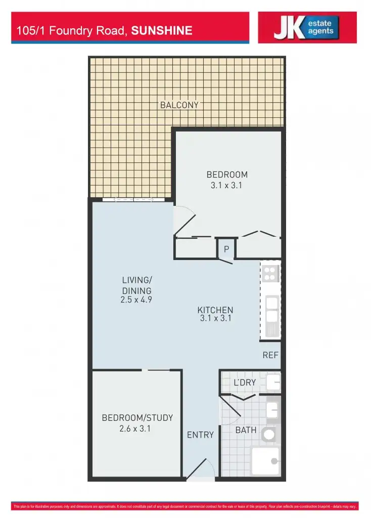 Floorplan of Homely apartment listing, 105/1 Foundry Road, Sunshine VIC 3020