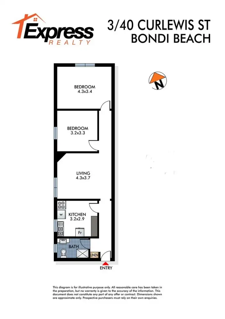 Floorplan of Homely apartment listing, 3/40 Curlewis Street, Bondi Beach NSW 2026