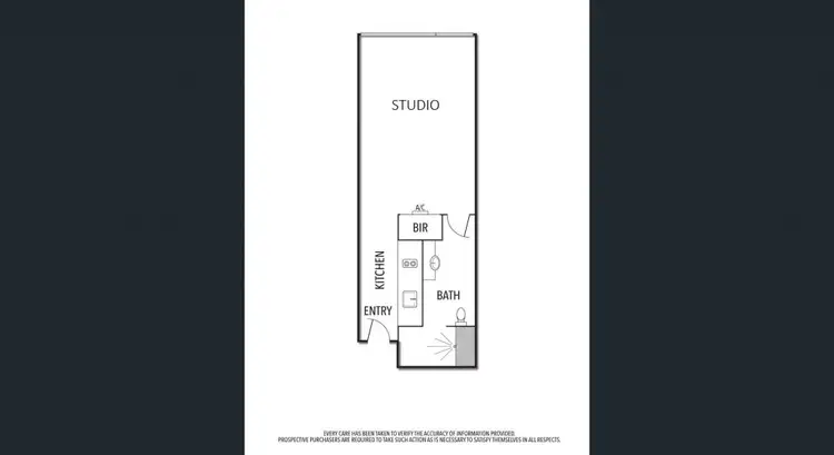 Floorplan of Homely studio listing, 1206/43 Therry Street, Melbourne VIC 3000
