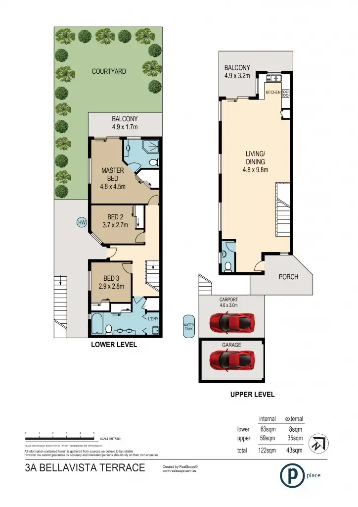 Floorplan of Homely townhouse listing, 3A Bellavista Terrace, Paddington QLD 4064