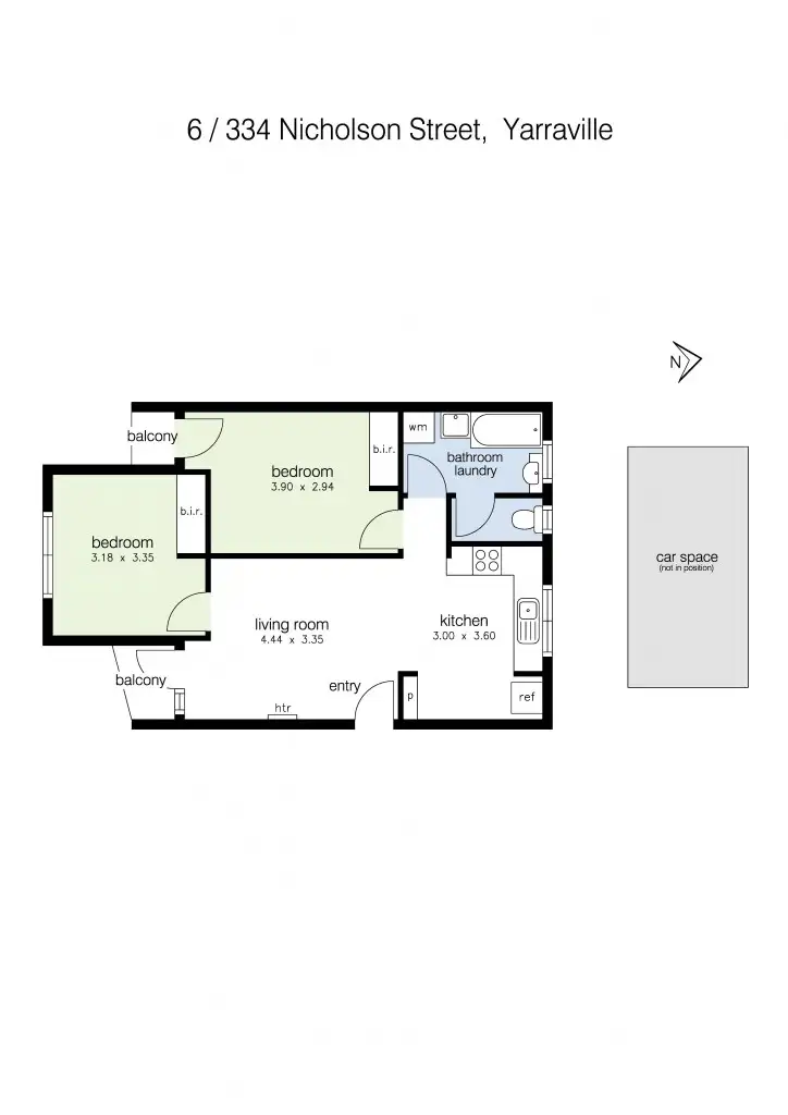 Floorplan of Homely unit listing, 6/334 Nicholson Street, Yarraville VIC 3013