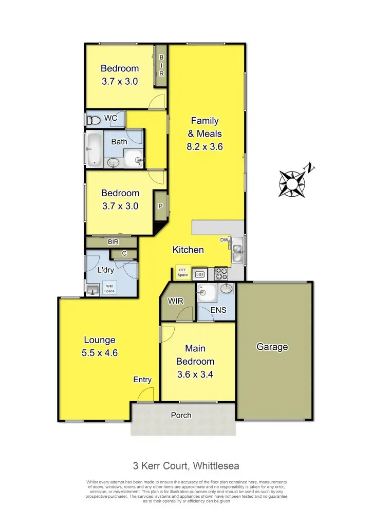 Floorplan of Homely house listing, 3 Kerr Court, Whittlesea VIC 3757