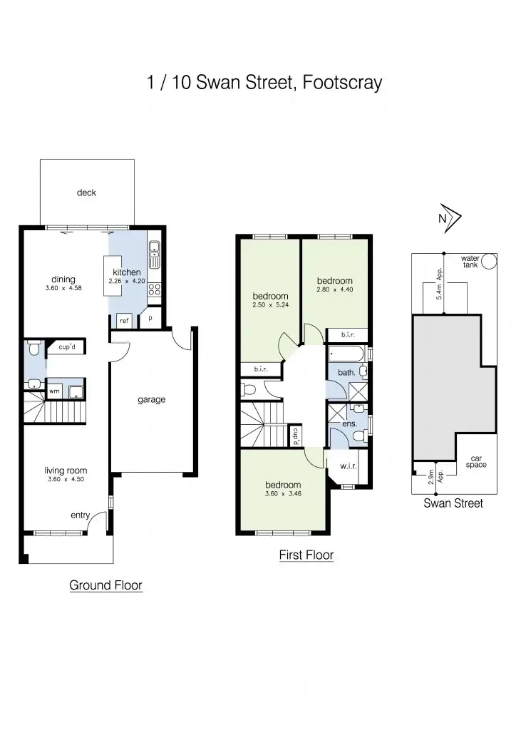 Floorplan of Homely townhouse listing, 1/10 Swan Street, Footscray VIC 3011