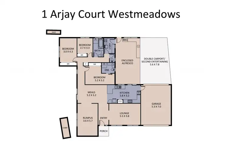 Floorplan of Homely house listing, 1 Arjay Court, Westmeadows VIC 3049