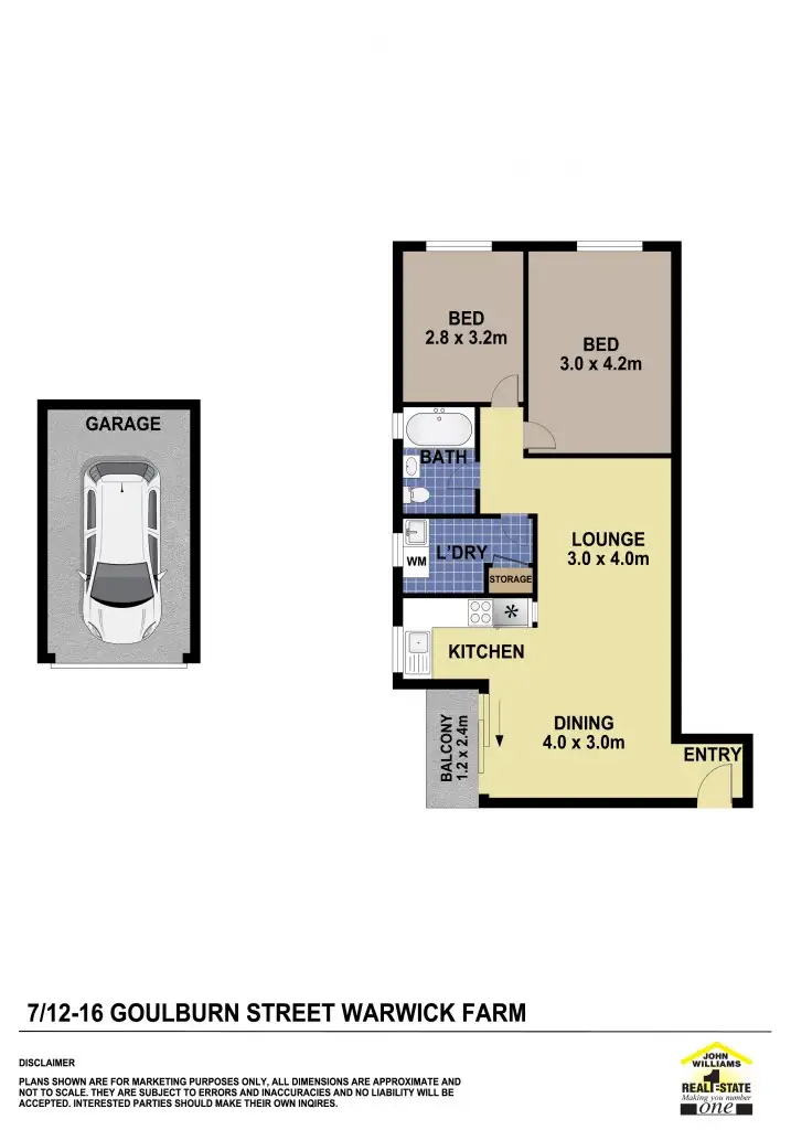 Floorplan of Homely unit listing, 7/12-16 Goulburn Street, Warwick Farm NSW 2170