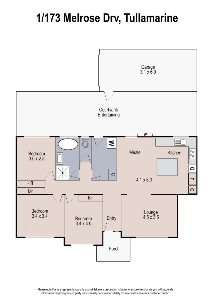 Floorplan of Homely house listing, 1/173 Melrose Drive, Tullamarine VIC 3043