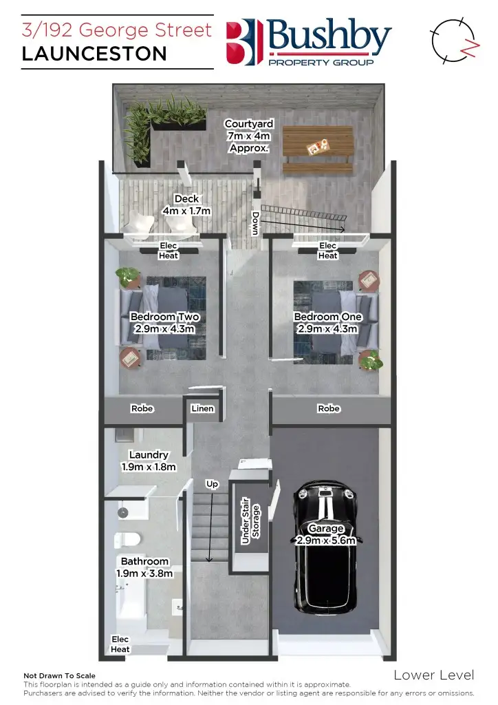 Floorplan of Homely townhouse listing, 3/192 George Street, Launceston TAS 7250