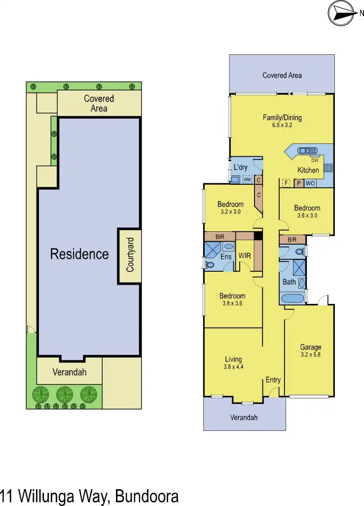 Floorplan of Homely house listing, 11 Willunga Way, Bundoora VIC 3083
