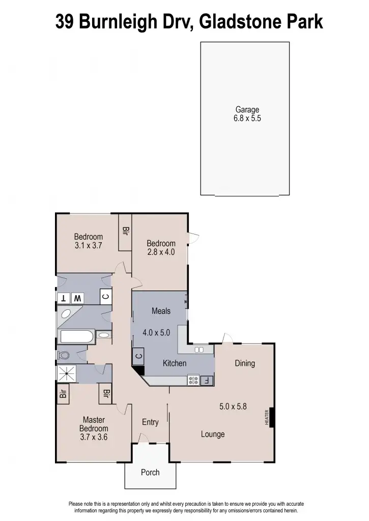 Floorplan of Homely house listing, 39 Burnleigh Drive, Gladstone Park VIC 3043