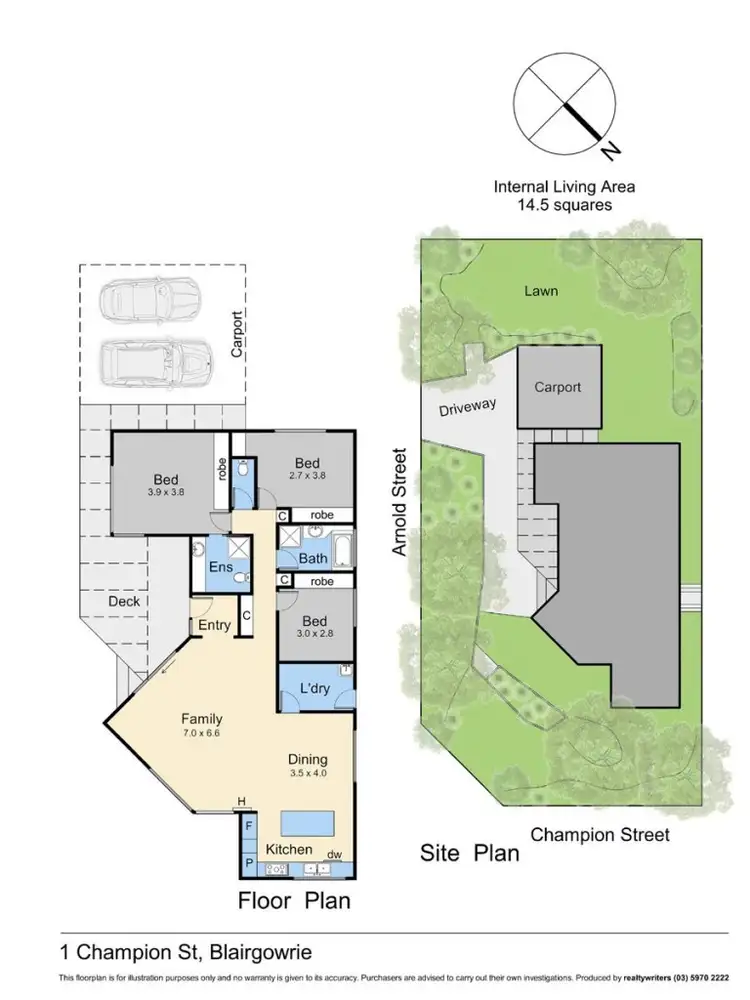 Floorplan of Homely house listing, 1 Champion Street, Blairgowrie VIC 3942