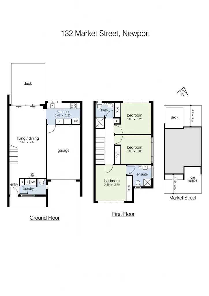 Floorplan of Homely townhouse listing, 132 Market Street, Newport VIC 3015
