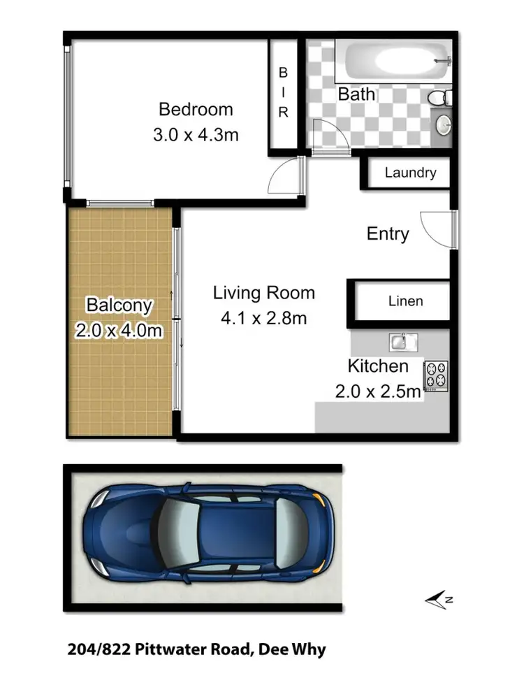 Floorplan of Homely apartment listing, 204/822 Pittwater Road, Dee Why NSW 2099
