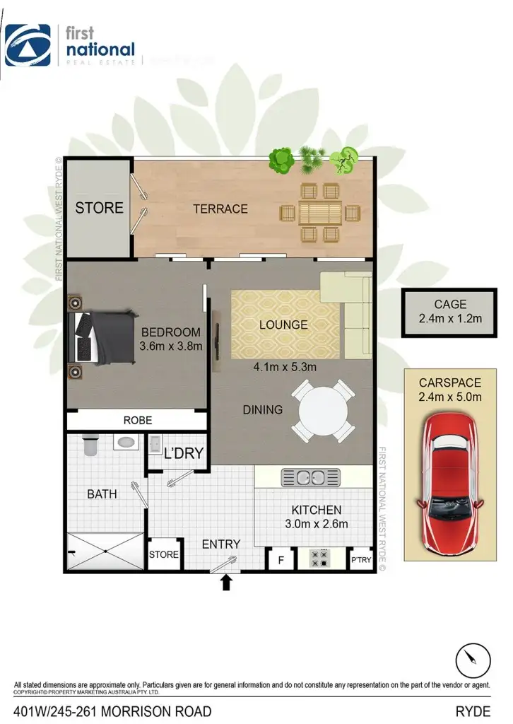 Floorplan of Homely apartment listing, 401W/245-261 Morrison Road (enter via Princes Street), Ryde NSW 2112