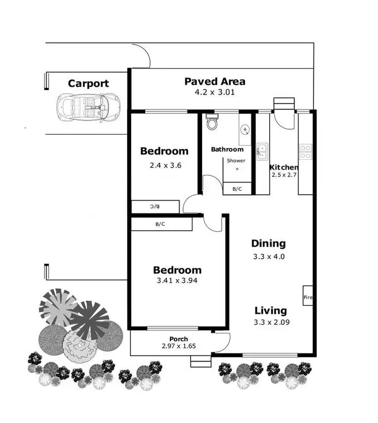 Floorplan of Homely unit listing, Res 1/111 Godfrey Terrace, Erindale SA 5066