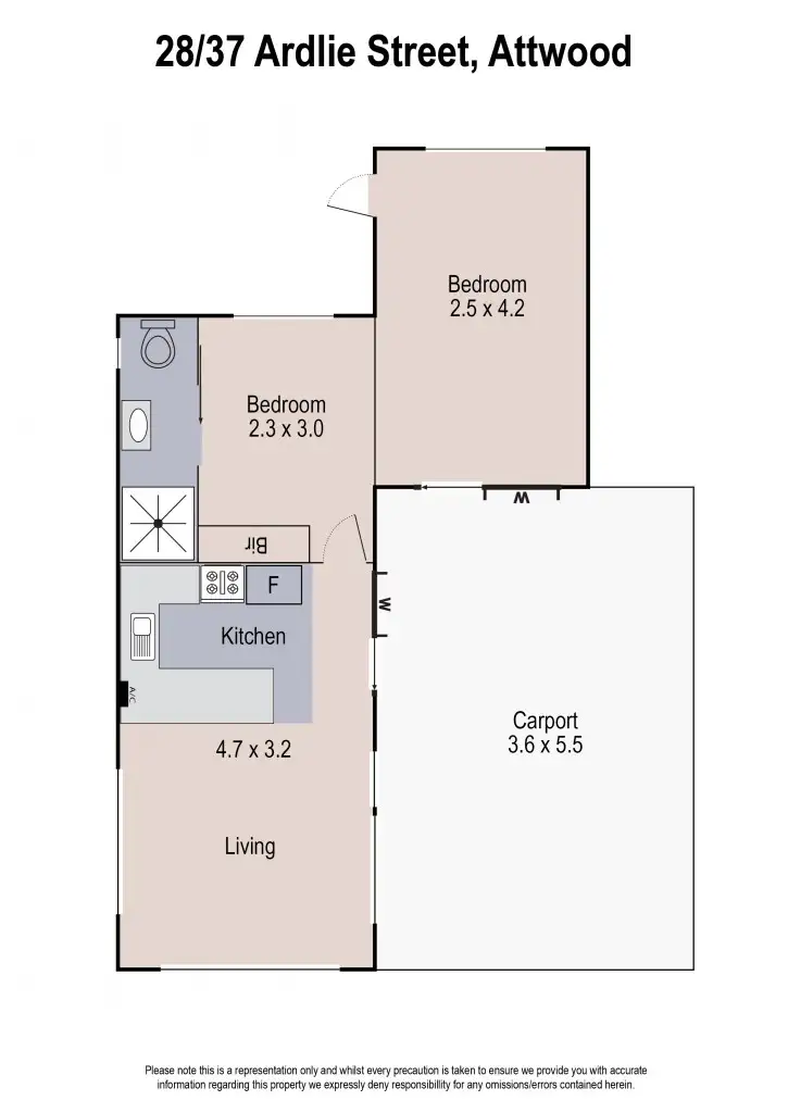 Floorplan of Homely house listing, 28/37 Ardlie Street, Attwood VIC 3049