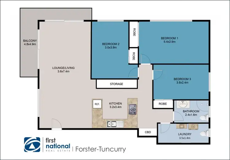 Floorplan of Homely unit listing, 44/3-7 Peel Street, Tuncurry NSW 2428