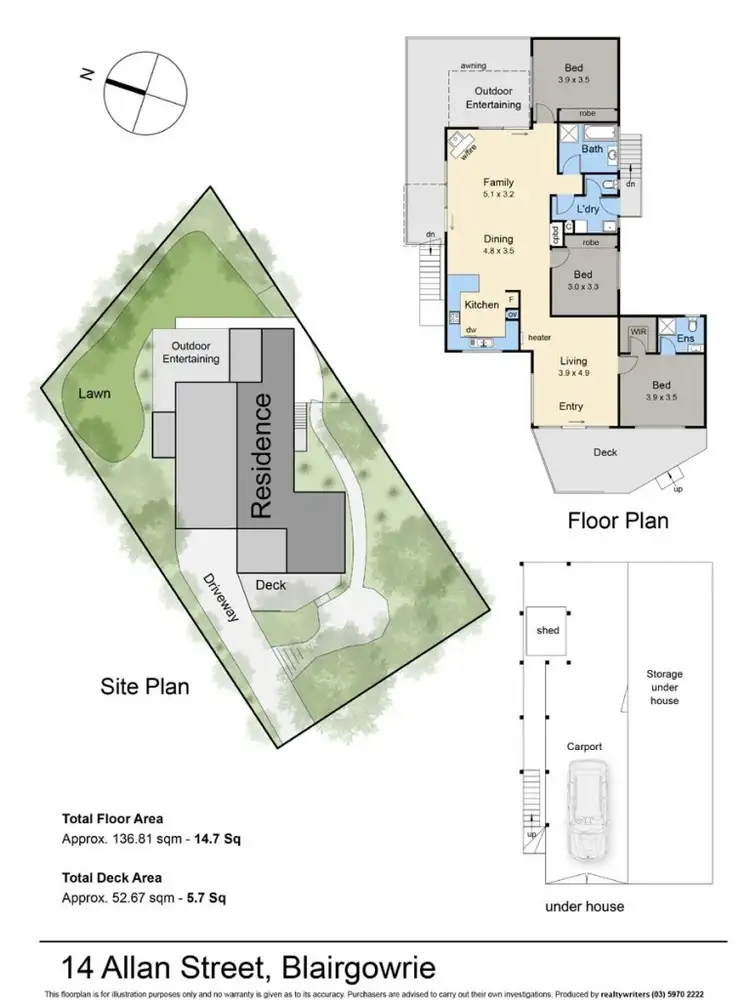 Floorplan of Homely house listing, 14 Allan Street, Blairgowrie VIC 3942