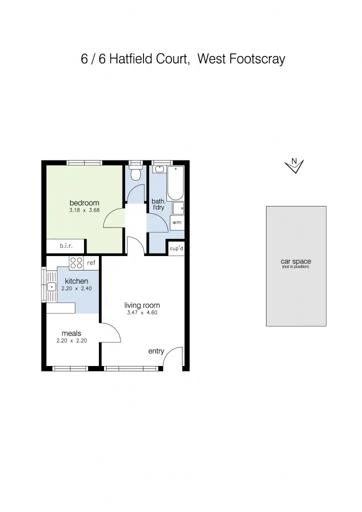 Floorplan of Homely unit listing, 6/6 Hatfield Court, West Footscray VIC 3012