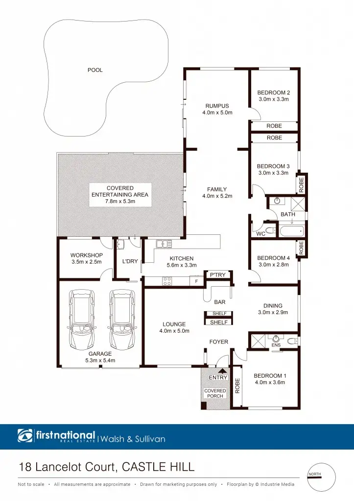 Floorplan of Homely house listing, 18 Lancelot Court, Castle Hill NSW 2154