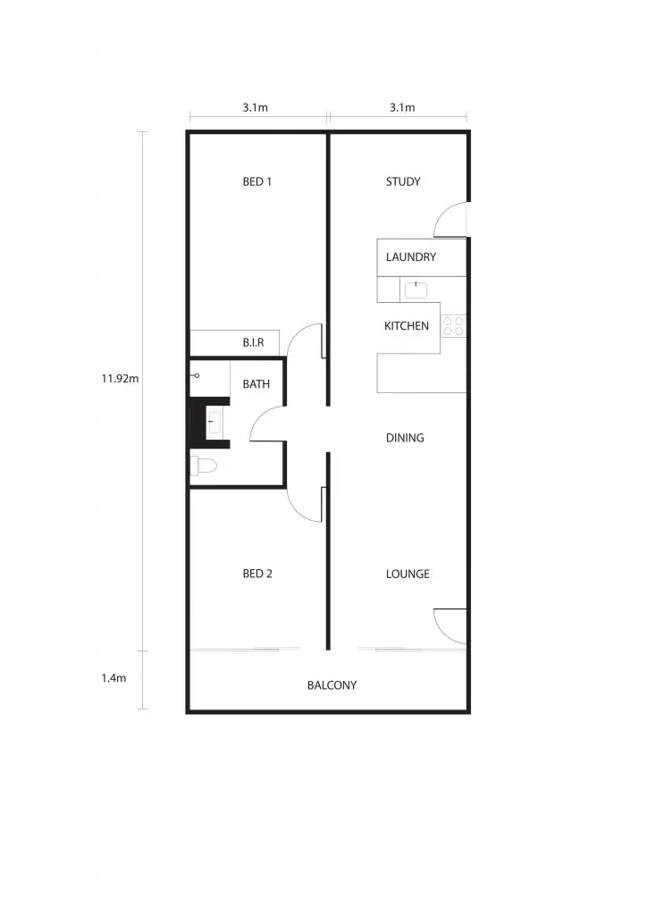Floorplan of Homely apartment listing, 11/24 Wolsely Road, East Fremantle WA 6158