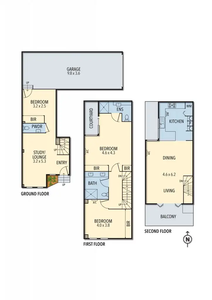 Floorplan of Homely townhouse listing, 1/198 Pigdon Street, Carlton North VIC 3054