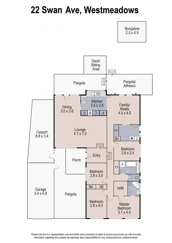 Floorplan of Homely house listing, 22 Swan Avenue, Westmeadows VIC 3049