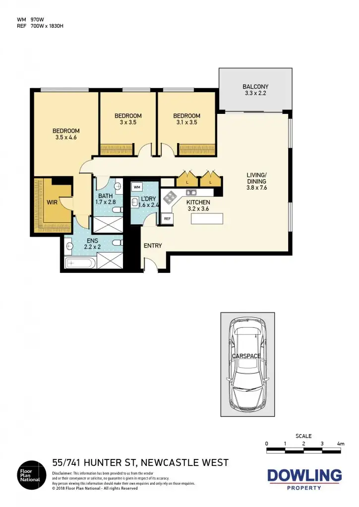 Floorplan of Homely apartment listing, 55/741 Hunter Street, Newcastle West NSW 2302
