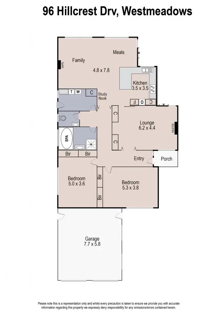 Floorplan of Homely house listing, 96 Hillcrest Drive, Westmeadows VIC 3049