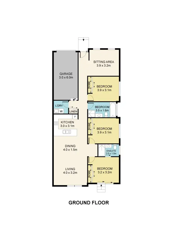 Floorplan of Homely townhouse listing, 3/45 Kenneth Street, Wallsend NSW 2287