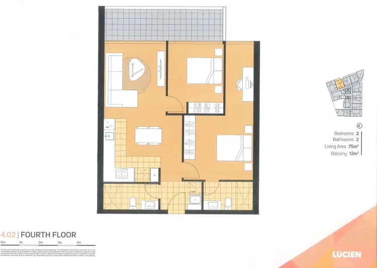 Floorplan of Homely apartment listing, 402/88 La Scala Avenue, Maribyrnong VIC 3032