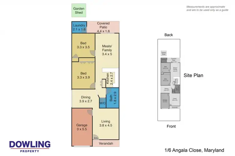 Floorplan of Homely semi-detached listing, 1/6 Angala Close, Maryland NSW 2287
