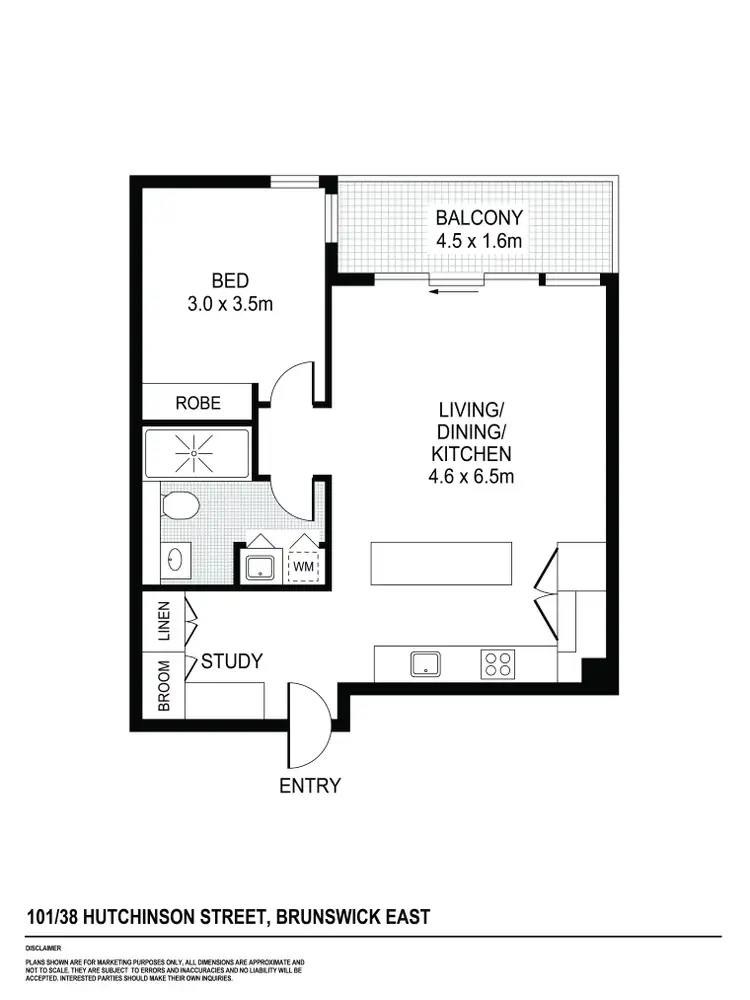 Floorplan of Homely apartment listing, A101/38 Hutchinson Street, Brunswick East VIC 3057