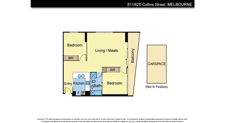 Floorplan of Homely apartment listing, 811/620 Collins St, Melbourne VIC 3000