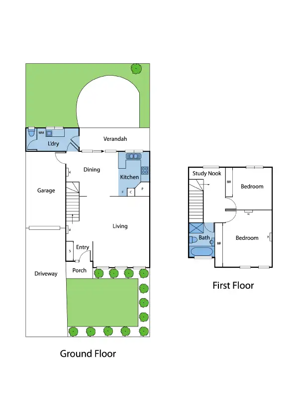 Floorplan of Homely townhouse listing, 2/12 Janson Street, Maidstone VIC 3012