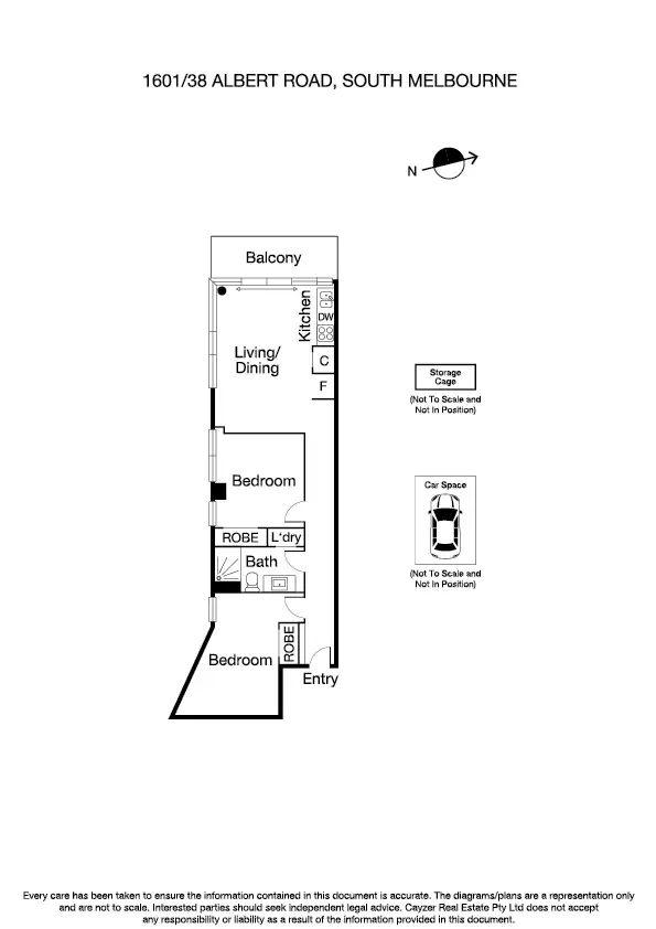 Floorplan of Homely apartment listing, 1601/38 Albert Road, South Melbourne VIC 3205