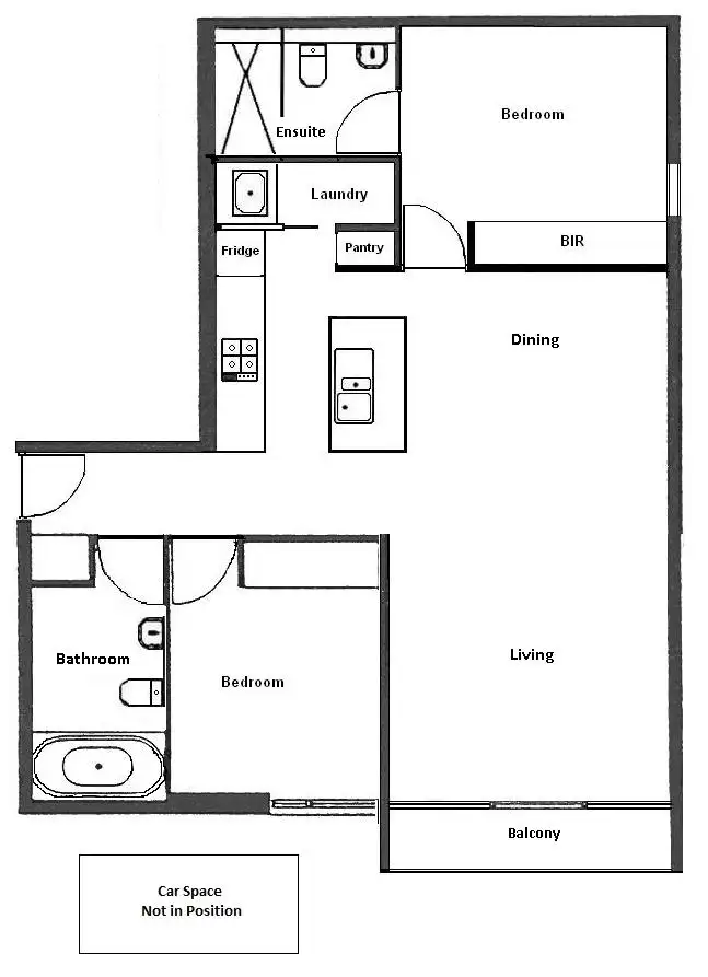 Floorplan of Homely apartment listing, 2101/28 Wills Street, Melbourne VIC 3000