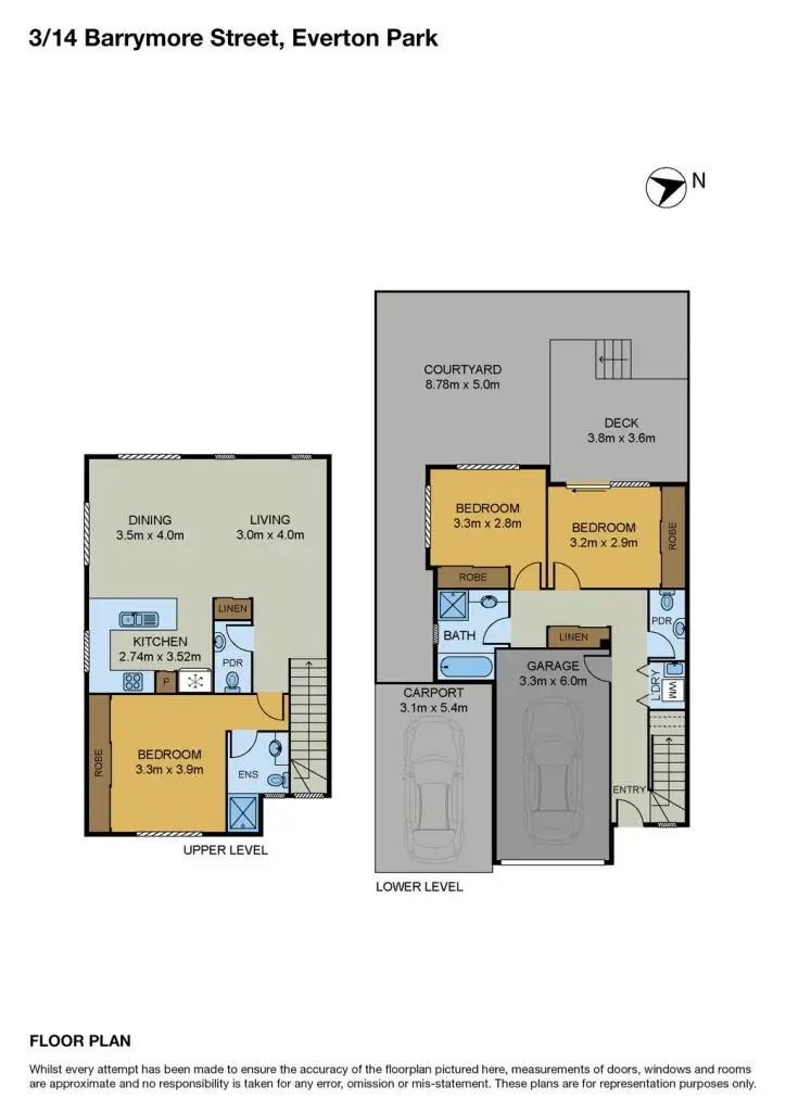 Floorplan of Homely townhouse listing, 1/14 Barrymore Street, Everton Park QLD 4053