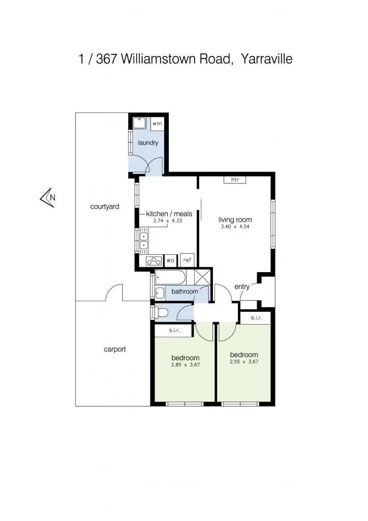 Floorplan of Homely villa listing, 1/367 Williamstown Road, Yarraville VIC 3013