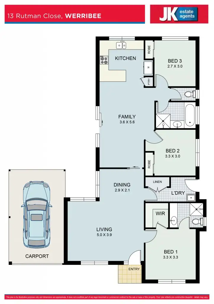 Floorplan of Homely house listing, 13 Rutman Close, Werribee VIC 3030