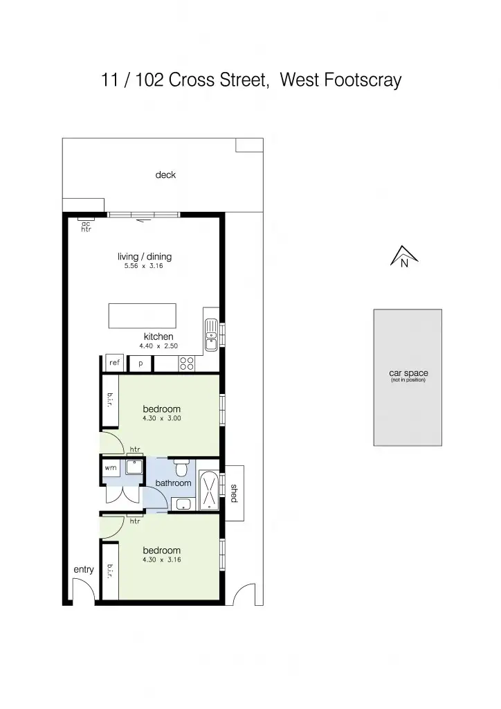 Floorplan of Homely unit listing, 11/102 Cross Street, West Footscray VIC 3012