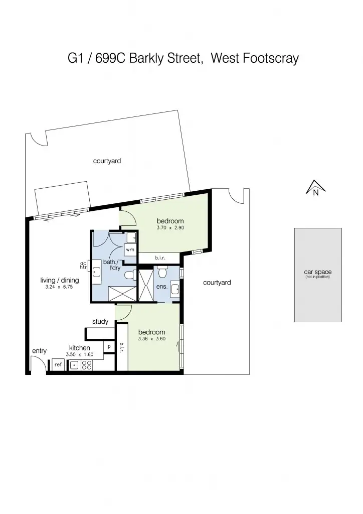 Floorplan of Homely apartment listing, G1/699C Barkly Street, West Footscray VIC 3012
