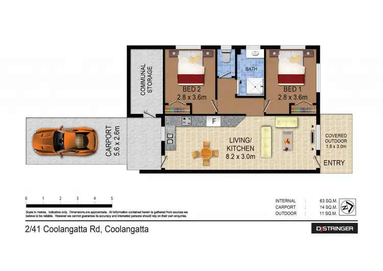 Floorplan of Homely unit listing, 2/41 Coolangatta Road, Kirra QLD 4225