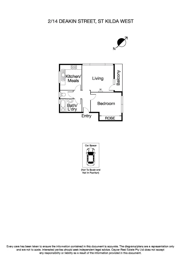 Floorplan of Homely apartment listing, 2/14 Deakin Street, St Kilda West VIC 3182