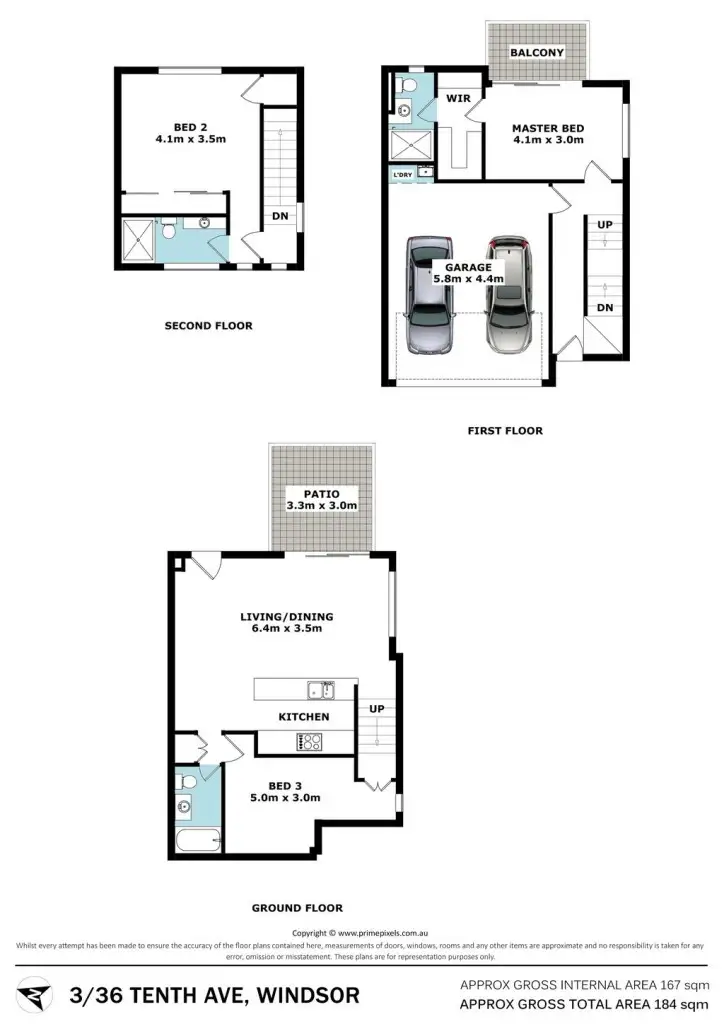 Floorplan of Homely townhouse listing, 3/36 Tenth Ave, Windsor QLD 4030